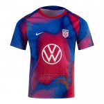Camiseta Pre Partido del Estados Unidos 2024 Azul y Rojo