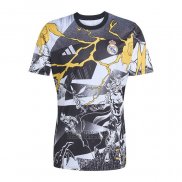 Camiseta Pre Partido del Real Madrid 2025-2026 Negro Blanco