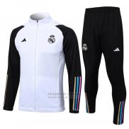 Chandal de Chaqueta del Real Madrid Nino 2023-2024 Blanco y Negro