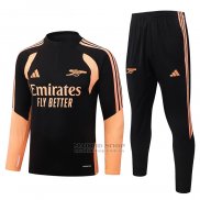 Chandal de Sudadera del Arsenal Nino 2026-2027 Negro Naranja