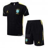 Chandal del Brasil Manga Corta 2026-2027 Negro - Pantalon Corto