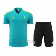 Chandal del Juventus Manga Corta 2022-2023 Azul y Verde - Pantalon Corto