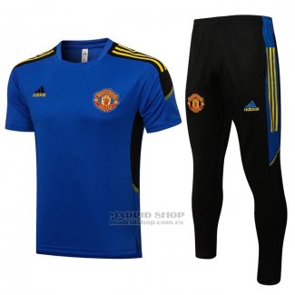 Chandal del Manchester United Manga Corta 2021-2022 Azul