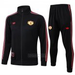 Chandal de Chaqueta del Manchester United Nino 2025-2026 Negro