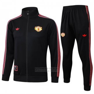 Chandal de Chaqueta del Manchester United Nino 2025-2026 Negro