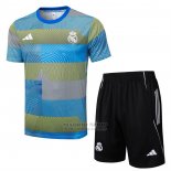 Chandal del Real Madrid Manga Corta 2025-2026 Azul Verde - Pantalon Corto