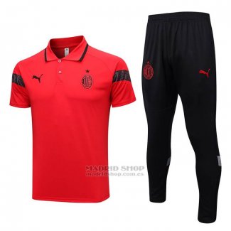 Conjunto Polo del AC Milan 2023-2024 Rojo