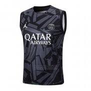 Camiseta de Entrenamiento Paris Saint-Germain Jordan Sin Mangas 2023-2024 Negro y Gris