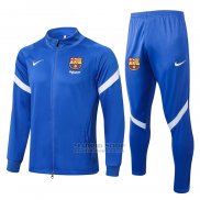 Chandal de Chaqueta del Barcelona 2021-2022 Azul y Blanco