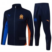 Chandal de Chaqueta del Olympique Marsella 2024-2025 Azul Naranja