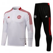 Chandal de Sudadera del Manchester United Nino 2021-2022 Blanco