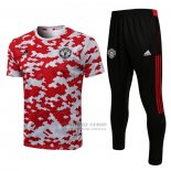 Chandal del Manchester United Manga Corta 2021-2022 Rojo y Blanco