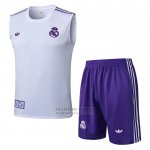 Chandal del Real Madrid Sin Mangas 2025-2026 Blanco Purpura