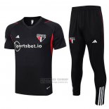 Chandal del Sao Paulo Manga Corta 2023-2024 Negro