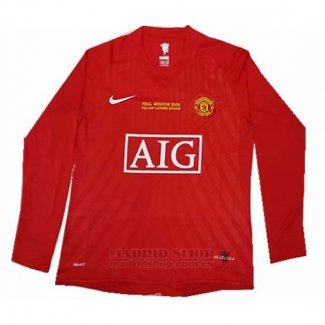 Camiseta Manchester United 1ª Manga Larga Retro 2007-2008