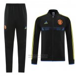 Chandal de Chaqueta del Manchester United 2021-2022 Negro y Azul