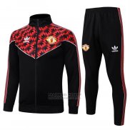 Chandal de Chaqueta del Manchester United Nino 2025-2026 Negro Rojo