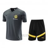 Chandal del Borussia Dortmund Manga Corta 2022-2023 Gris - Pantalon Corto