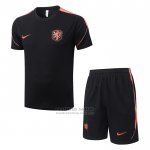Chandal del Paises Bajos Manga Corta 2026-2027 Negro - Pantalon Corto