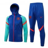 Chandal con Capucha del Barcelona 2021-2022 Azul