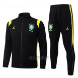 Chandal de Chaqueta del Brasil Nino 2026-2027 Negro Amarillo