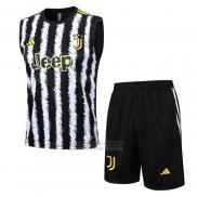 Chandal del Juventus Sin Mangas 2023-2024 Negro y Blanco