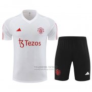 Chandal del Manchester United Manga Corta 2023-2024 Blanco - Pantalon Corto