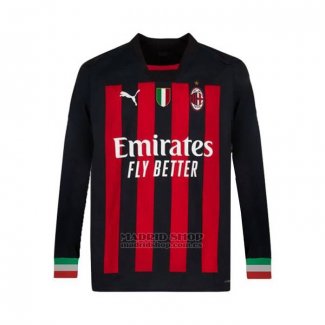 Camiseta AC Milan 1ª Manga Larga 2022-2023