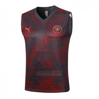 Camiseta de Entrenamiento Manchester City Sin Mangas 2024-2025 Rojo