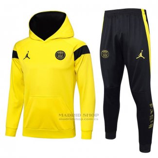 Chandal con Capucha del Paris Saint-Germain Jordan 2023-2024 Amarillo