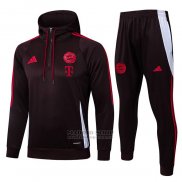 Chandal de Sudadera del Bayern Munich Nino 2024-2025 Rojo Oscuro