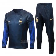 Chandal de Sudadera del Francia Nino 2022-2023 Azul Oscuro