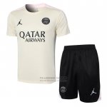 Chandal del Paris Saint-Germain Jordan Manga Corta 2024-2025 Amarillo - Pantalon Corto