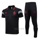Conjunto Polo del AC Milan 2023-2024 Negro