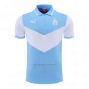 Camiseta Polo del Olympique Marsella 2022-2023 Azul y Blanco