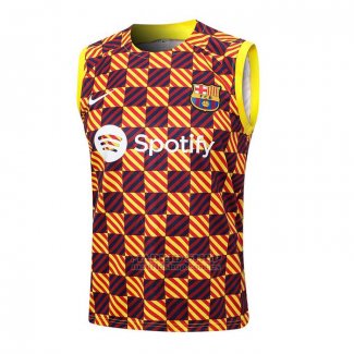 Camiseta de Entrenamiento Barcelona Sin Mangas 2023-2024 Amarillo