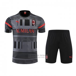 Chandal del AC Milan Manga Corta 2022-2023 Gris - Pantalon Corto