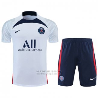 Chandal del Paris Saint-Germain Manga Corta 2022-2023 Blanco - Pantalon Corto