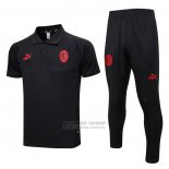 Conjunto Polo del AC Milan 2023-2024 Negro