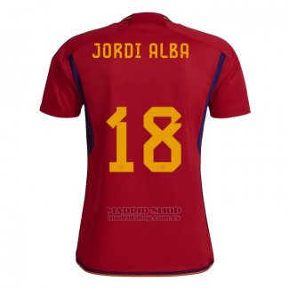 Camiseta Espana Jugador Jordi Alba 1ª 2022