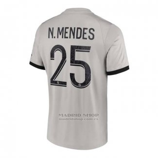 Camiseta Paris Saint-Germain Jugador N.Mendes 2ª 2022-2023