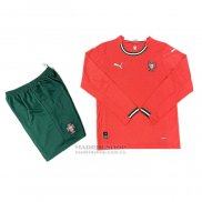 Camiseta Portugal 1ª Manga Larga Nino 2025