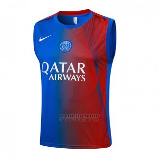 Camiseta de Entrenamiento Paris Saint-Germain Sin Mangas 2025-2026 Azul Rojo