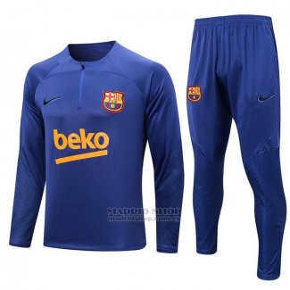 Chandal de Sudadera del Barcelona Nino 2022-2023 Azul