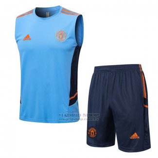 Chandal del Manchester United Sin Mangas 2022-2023 Azul Claro