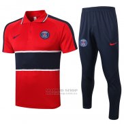 Conjunto Polo Paris Saint-Germain 2020-2021 Rojo y Azul