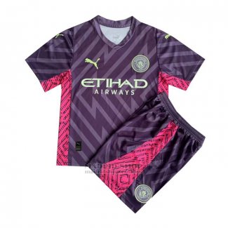 Camiseta Manchester City Portero Nino 2023-2024 Purpura