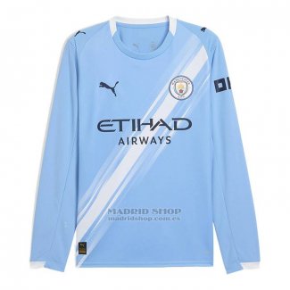 Camiseta Manchester City 1ª Manga Larga 2025-2026
