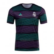 Camiseta Pre Partido del Real Madrid 2022 Verde y Purpura