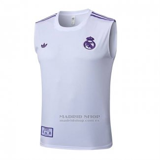 Camiseta de Entrenamiento Real Madrid Sin Mangas 2025-2026 Blanco Purpura